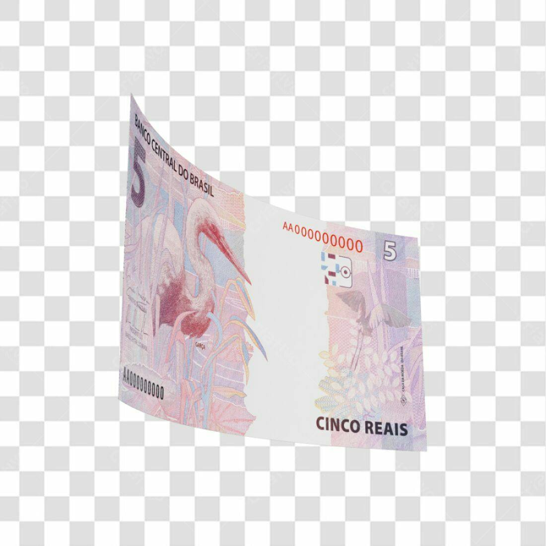 Imagem Nota de 5 Reais PNG com fundo transparente