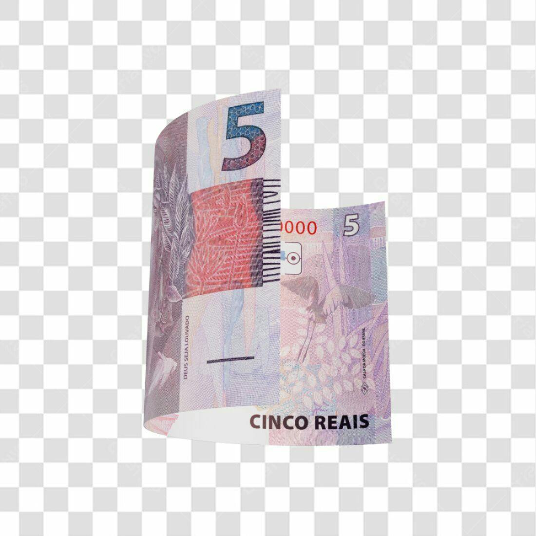 Imagem Nota de 5 Reais PNG com fundo transparente