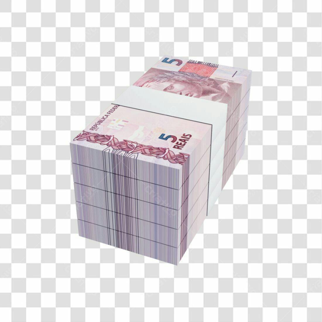Icone Pilha de Dinheiro 5 Reais PNG com fundo transparente
