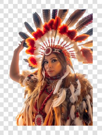 Mulher indigena | imagem sem fundo | png