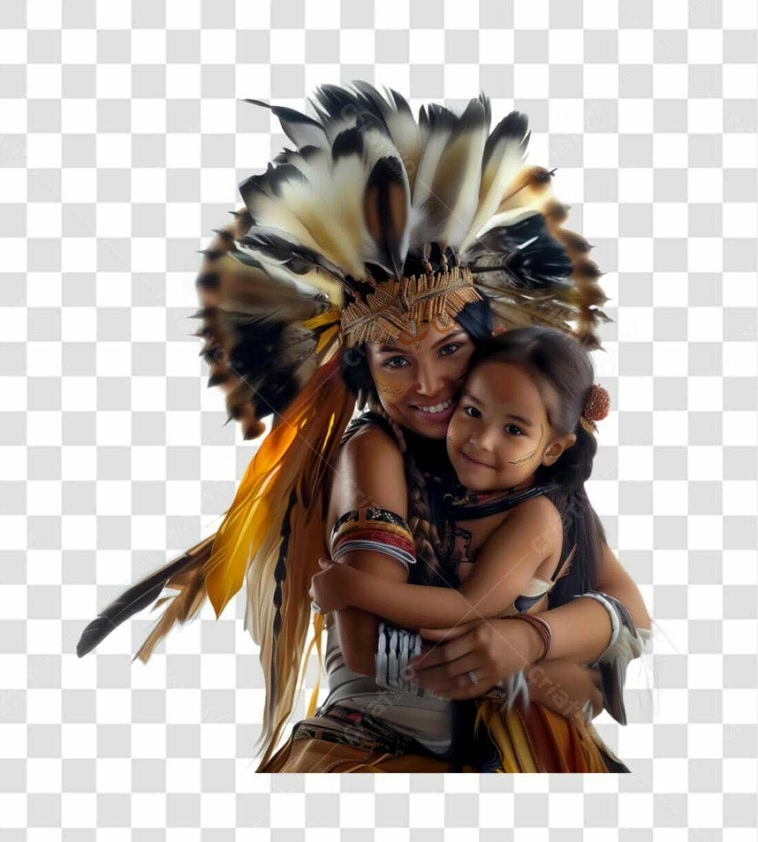 Imagem PNG Índia e filha com fundo transparente