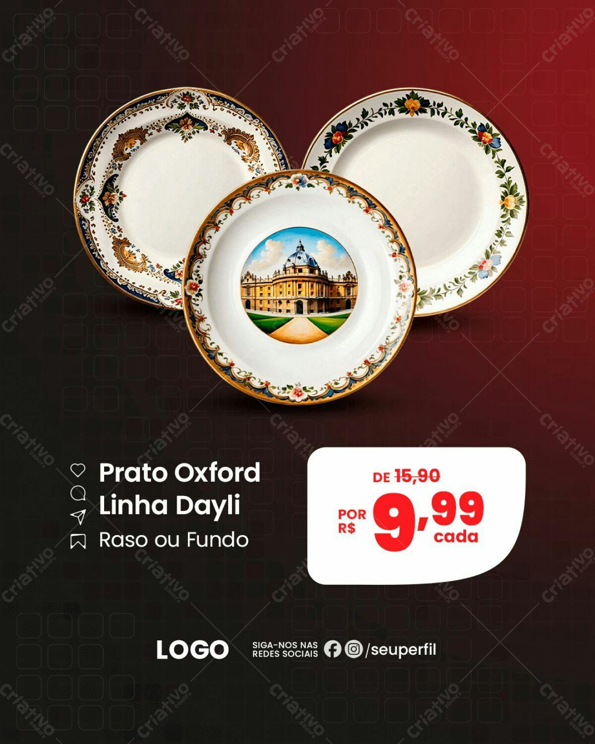 Flyer Prato Oxford Linha Dayli PSD Editável