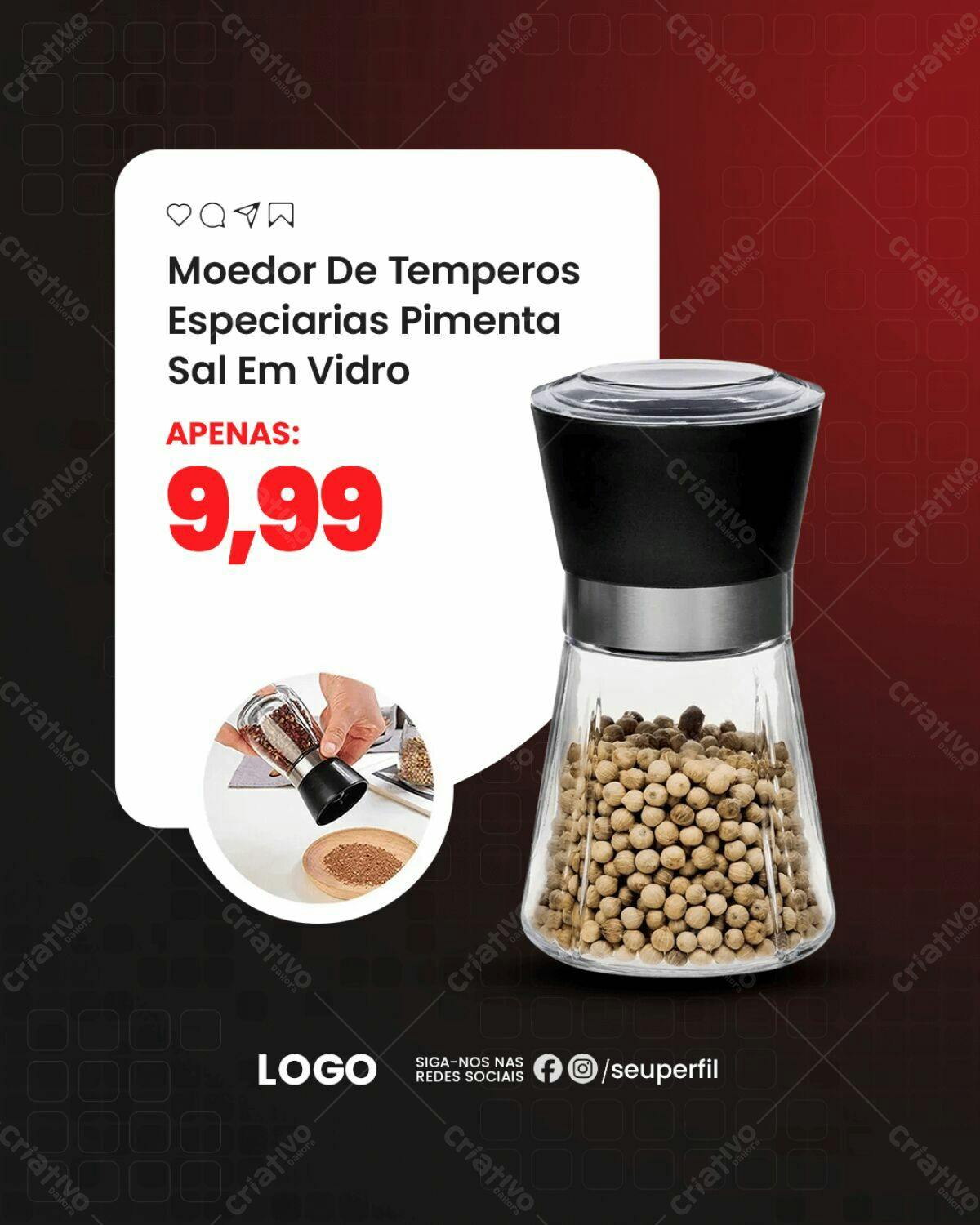 Postagem Instagram Moedor de Temperos PSD Editável
