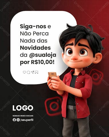 Social media loja de utilidades de r$ 10,00