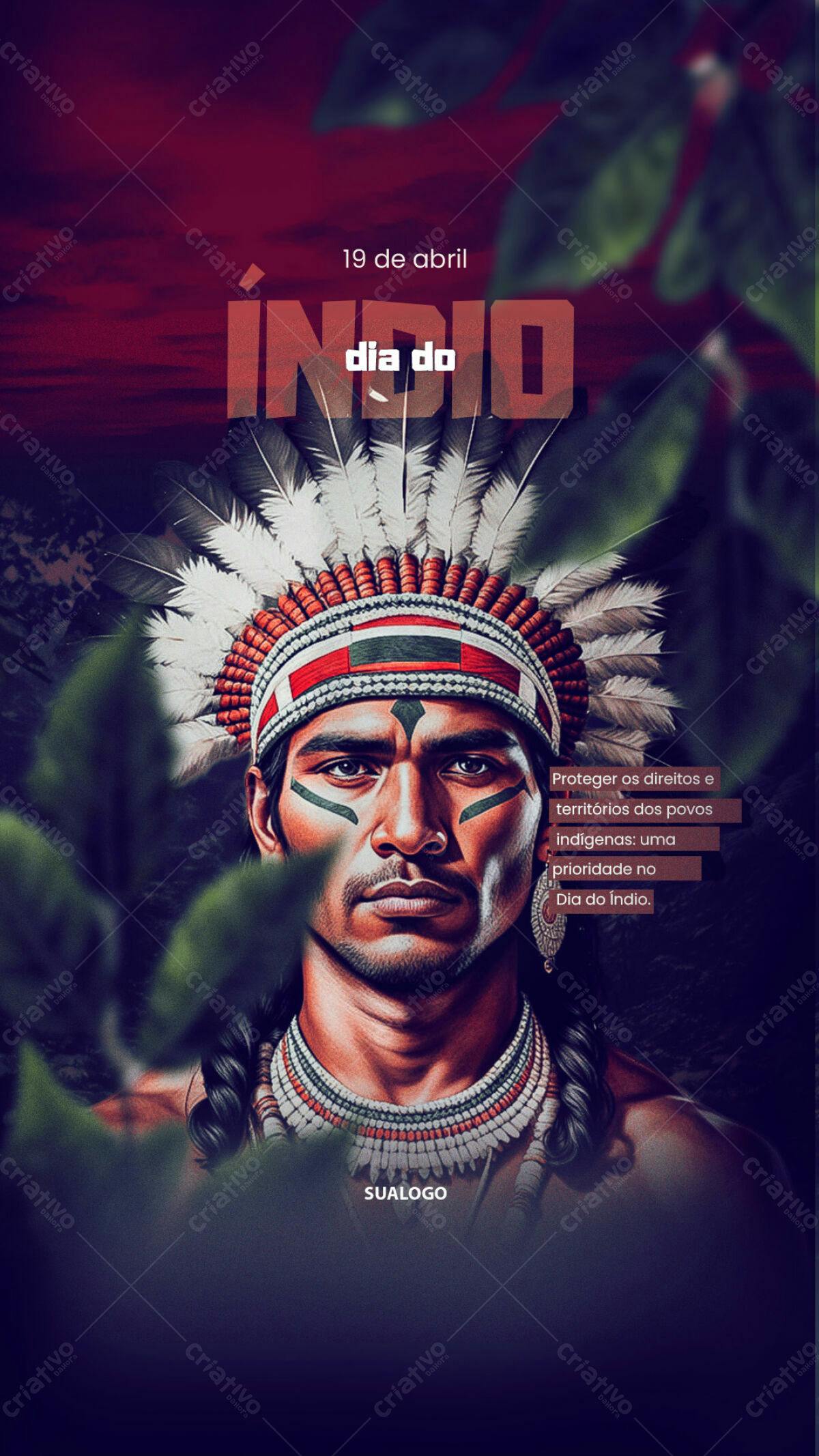 Flyer Dia do Índio PSD Editável