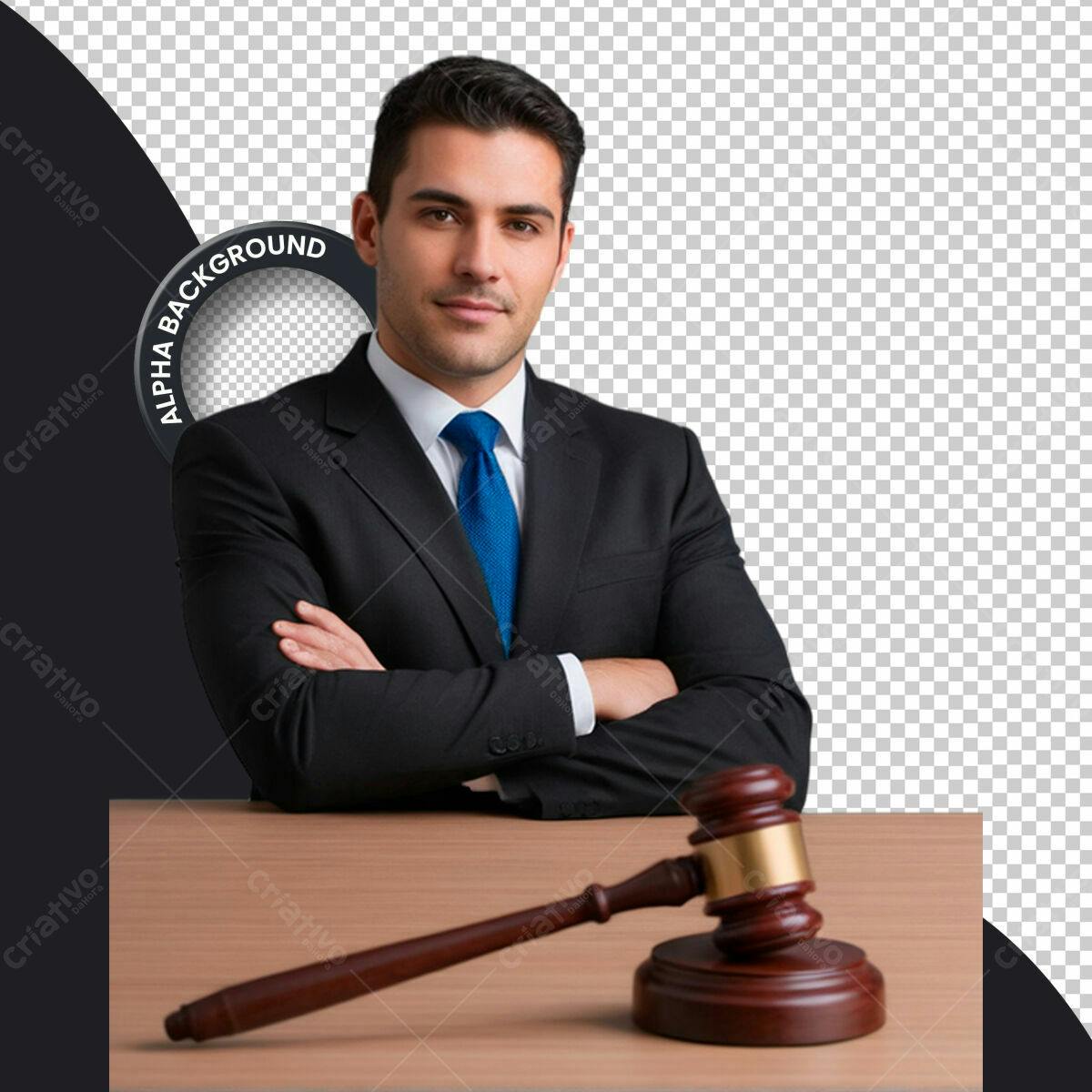 Mockup Advogado com Martelo PSD Editável