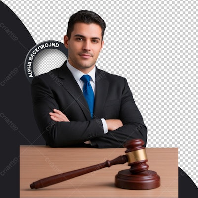 Mockup Advogado com Martelo PSD Editável