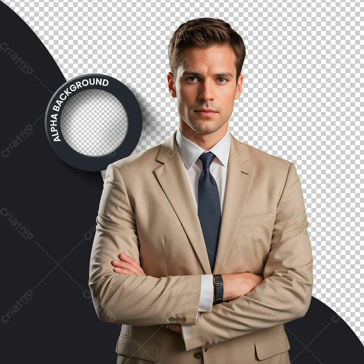 Mockup de Retrato Profissional em Bege PSD Editável