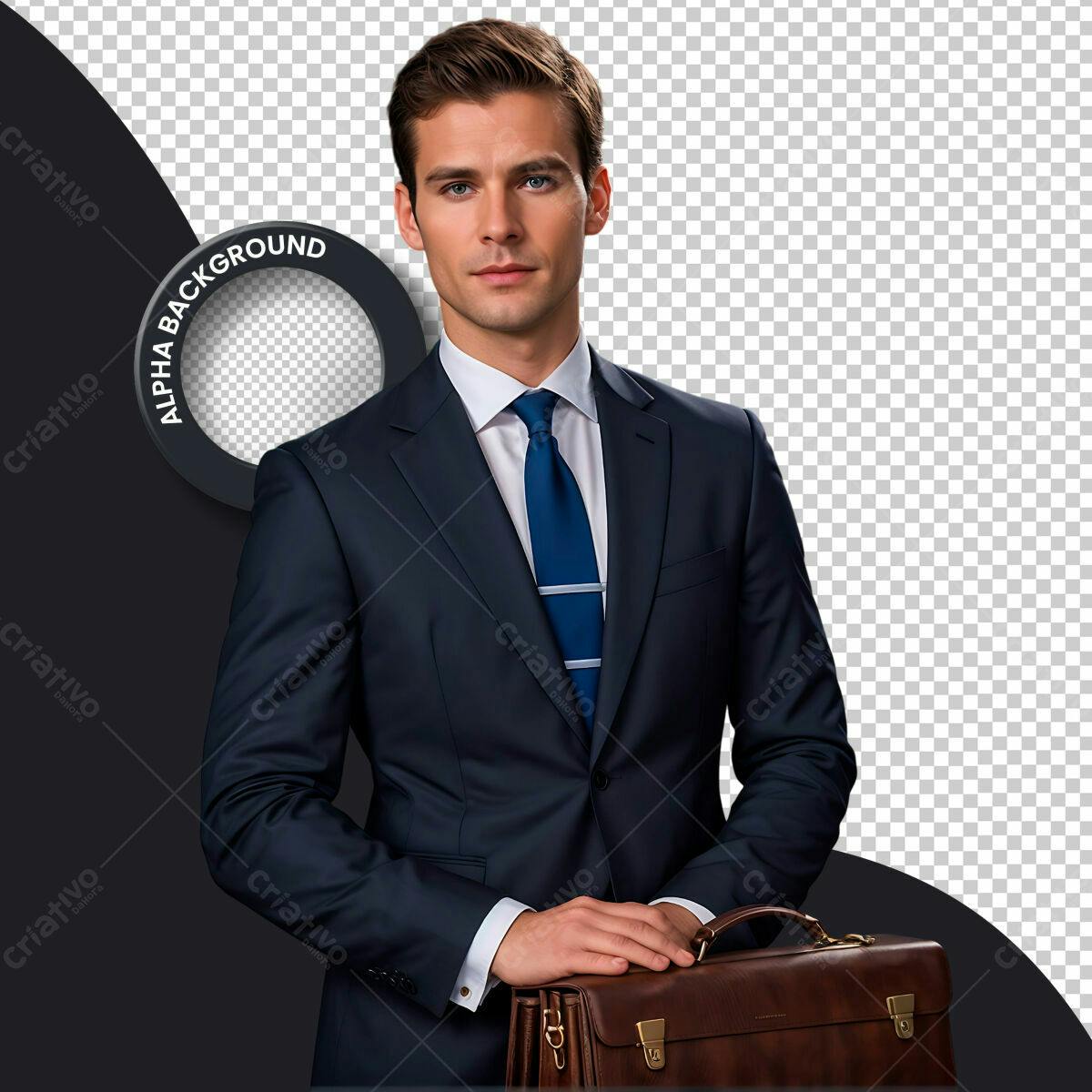 Mockup Empresarial com Homem de Negócios PSD Editável
