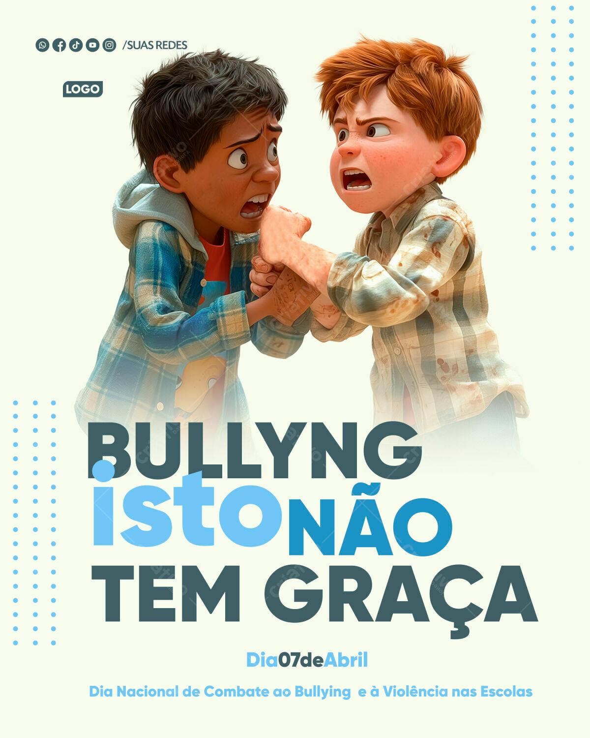 Flyer Dia Nacional de Combate ao Bullying PSD Editável