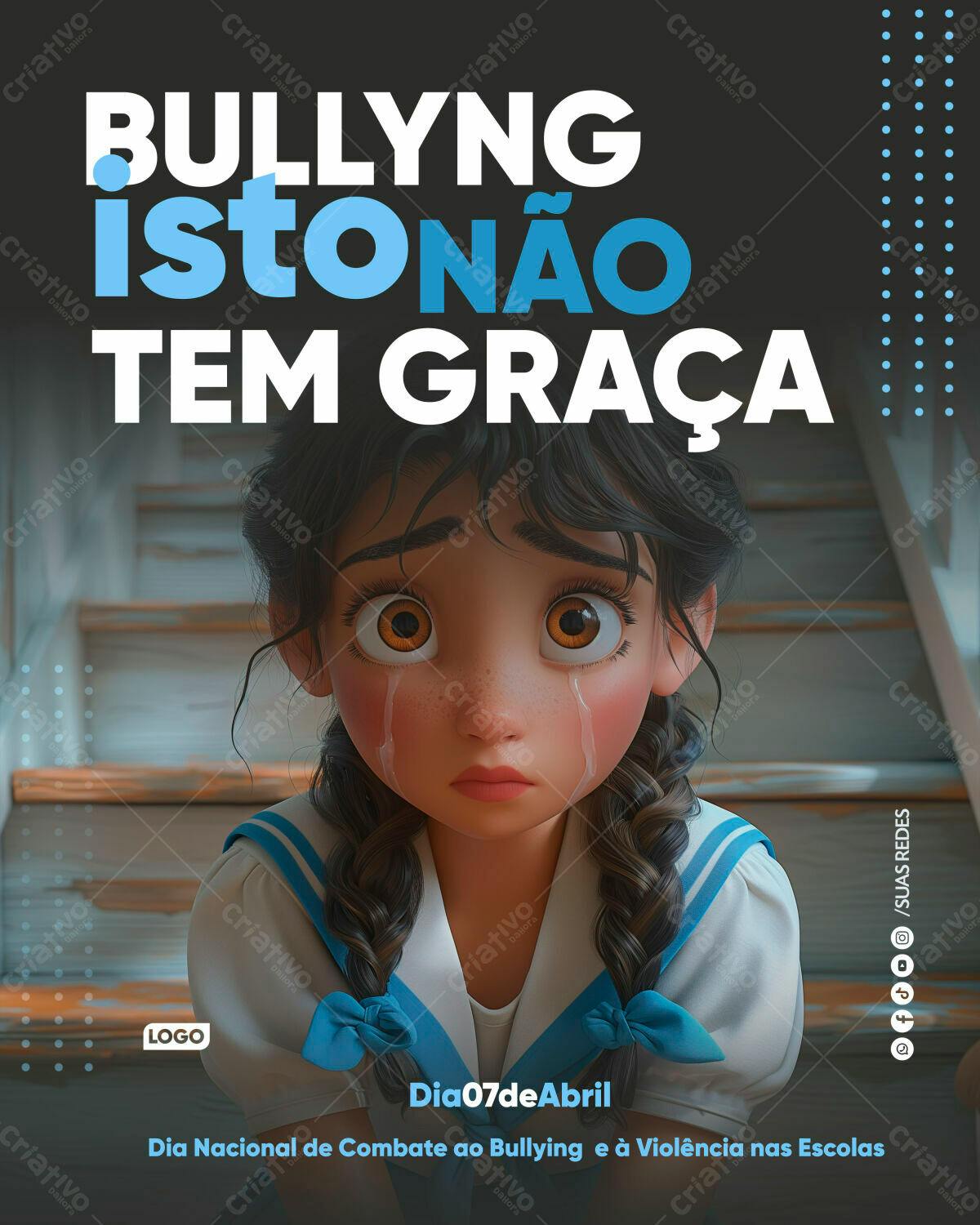 Flyer Dia Nacional de Combate ao Bullying PSD Editável