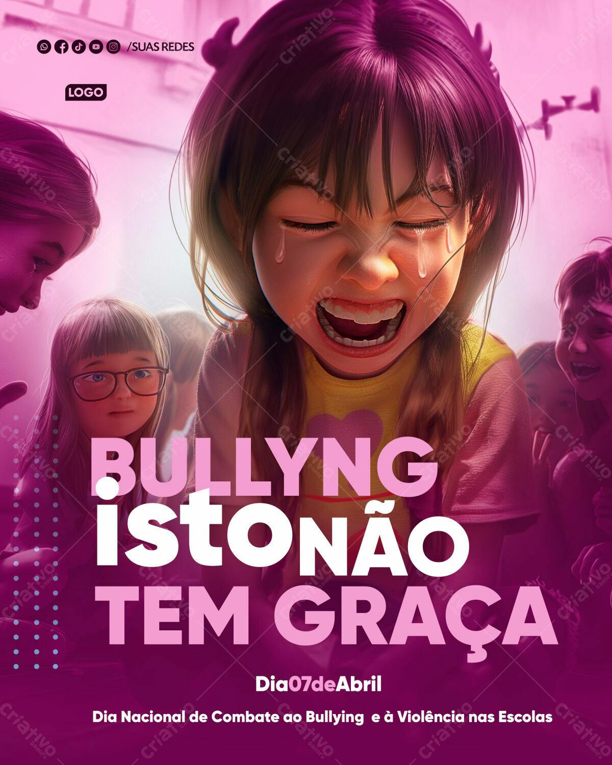 Flyer Dia Nacional de Combate ao Bullying PSD Editável