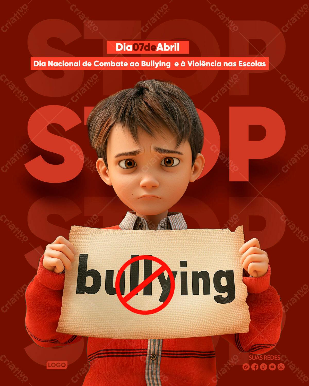 PSD para o Dia Nacional de Combate ao Bullying PSD Editável