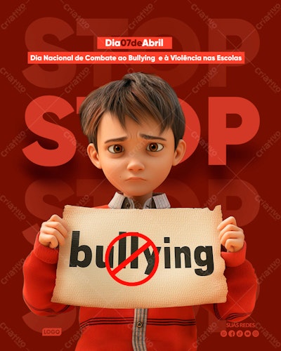 PSD para o Dia Nacional de Combate ao Bullying PSD Editável