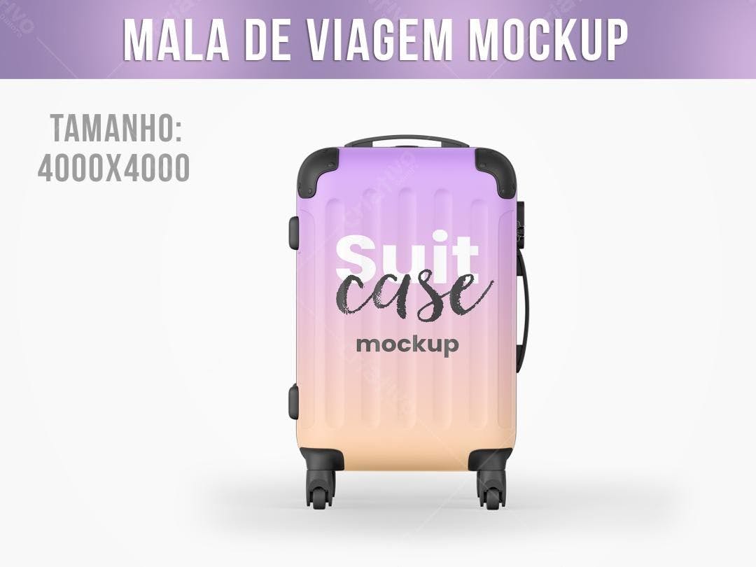 Mockup Mala de Viagem: Degradê Lilás e Laranja