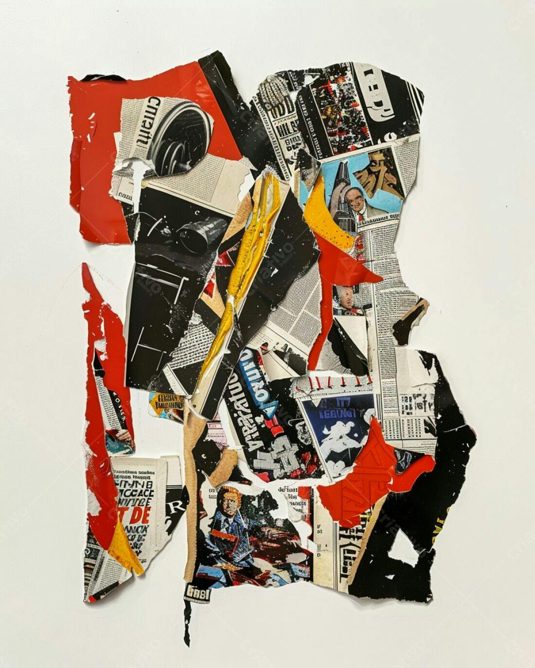 Colagem abstrata de recortes de jornais