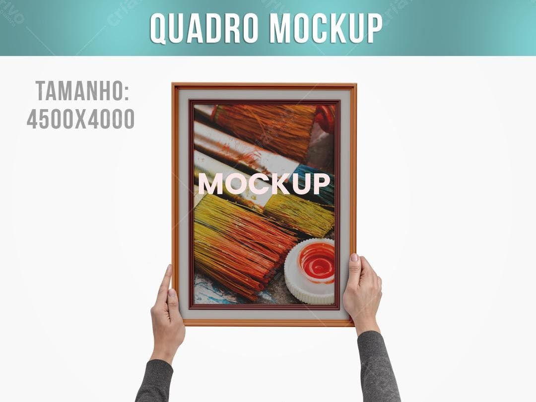 Mockup de Quadro com Pinceladas Vibrantes