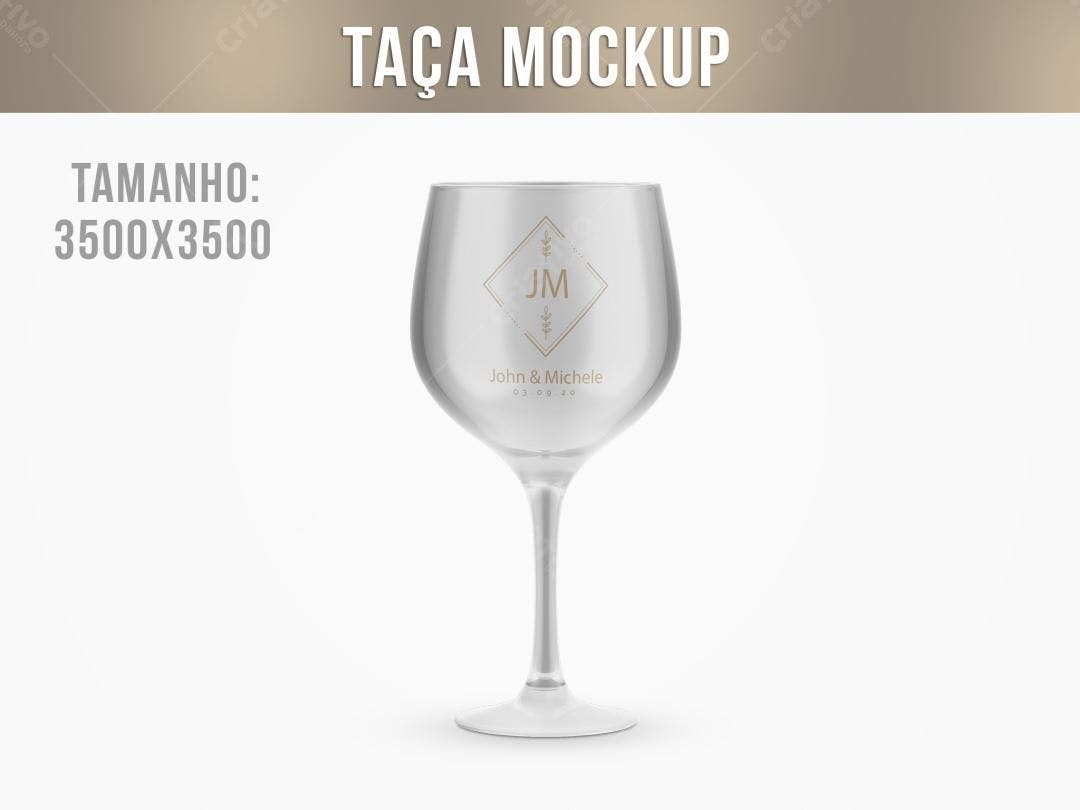 Mockup Taça de Cristal com Design Minimalista
