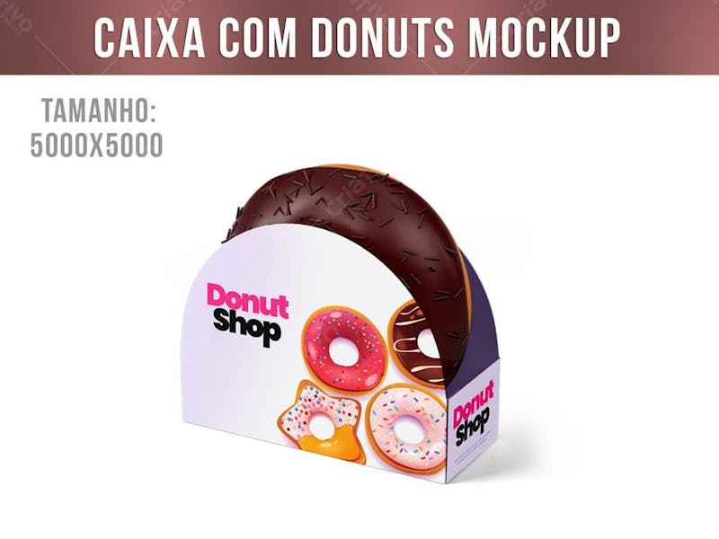 Caixa com donuts mockup