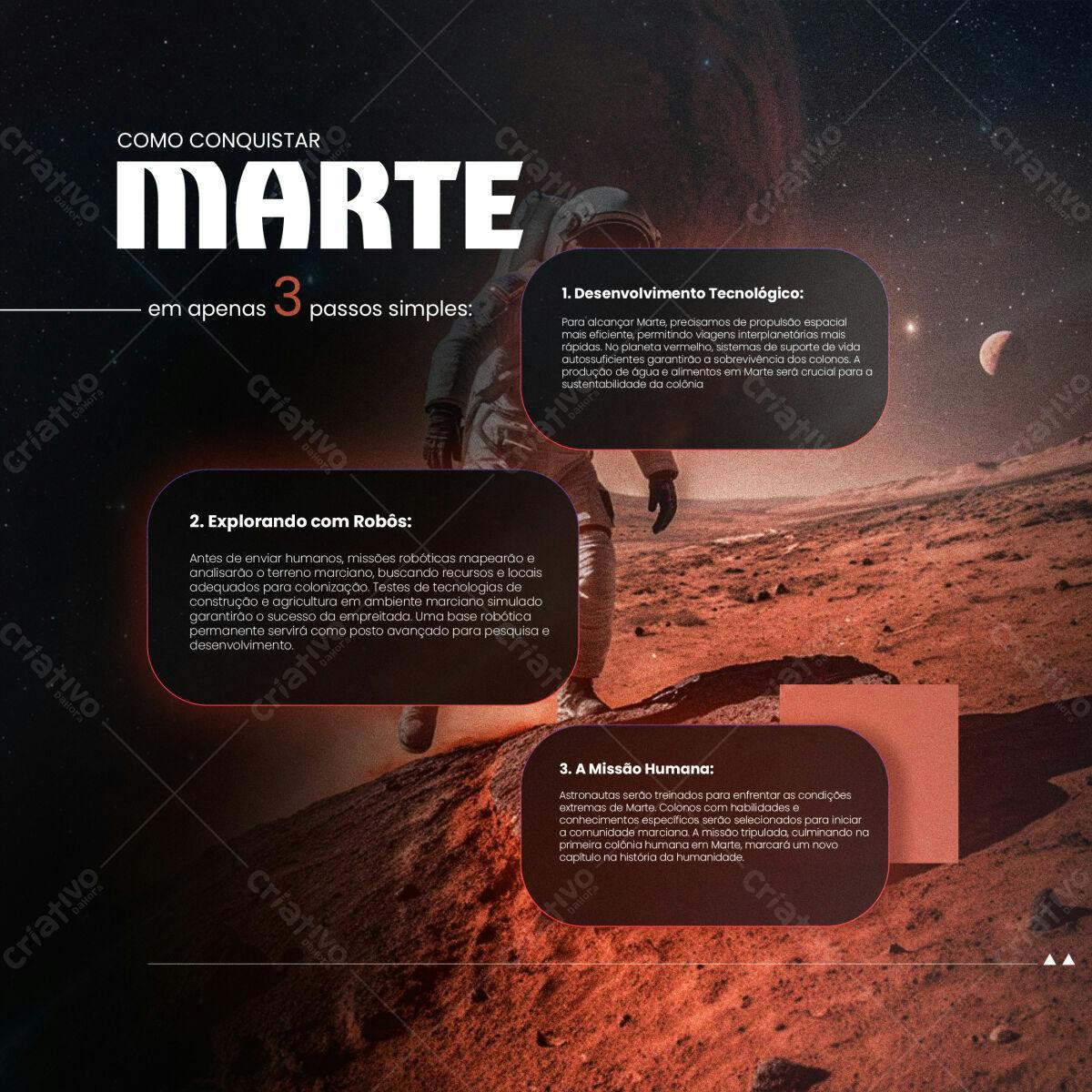 Infográfico Conquista de Marte PSD Editável