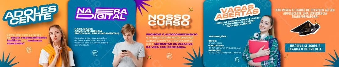 Banner Curso Adolescente PSD Editável