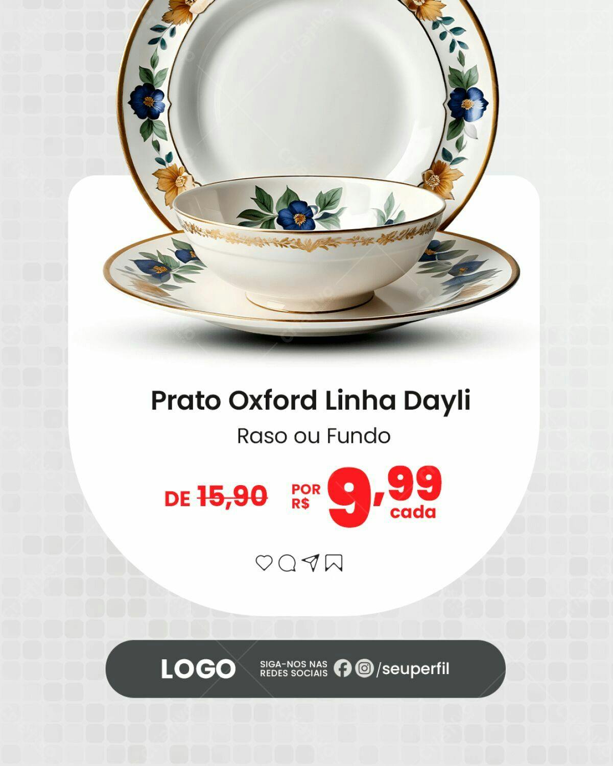 Psd de Prato Oxford Linha Dayli para E-commerce PSD Editável