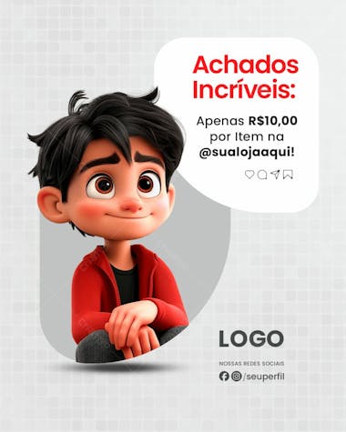 Social media loja de utilidades de r$ 10,00