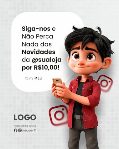 Social media loja de utilidades de r$ 10,00