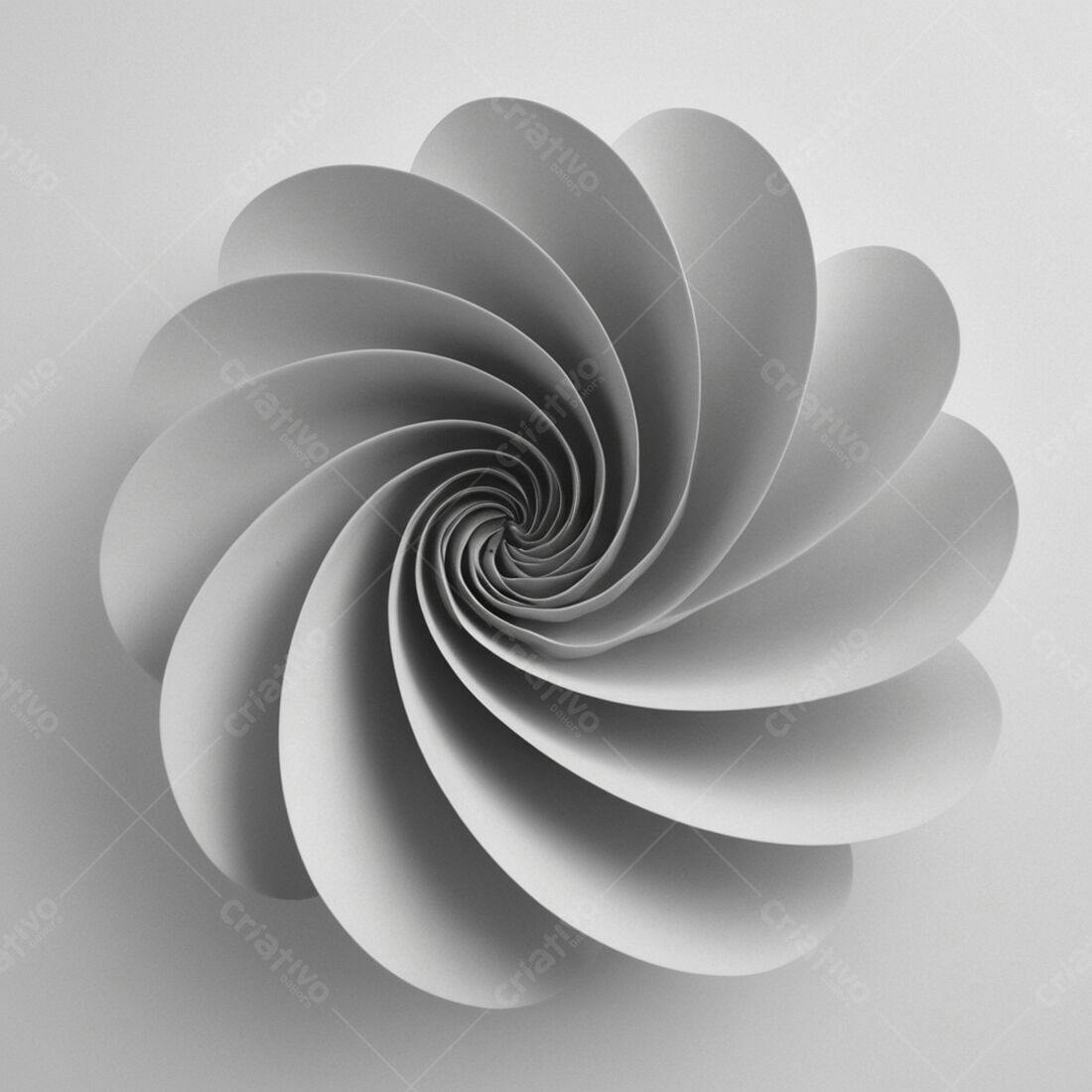 Arte Abstrata em espiral tons cinza claro