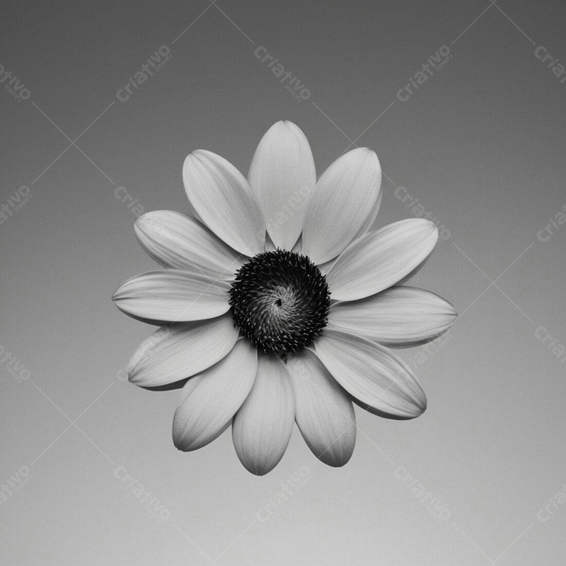 Flor em tons de cinza fundo neutro