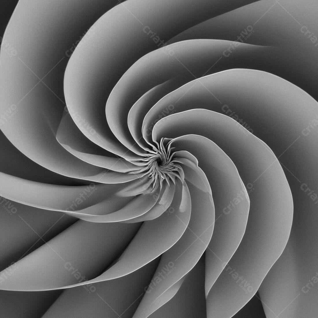 Espiral Abstrata em Tons de Cinza