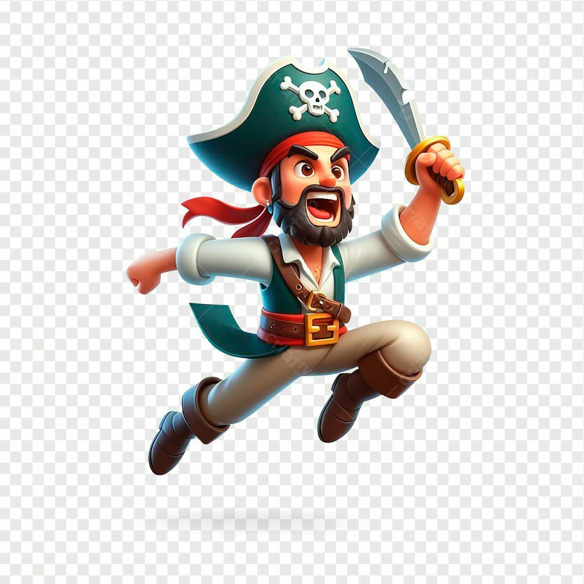 Personagem Pirata Cartoon PSD Editável