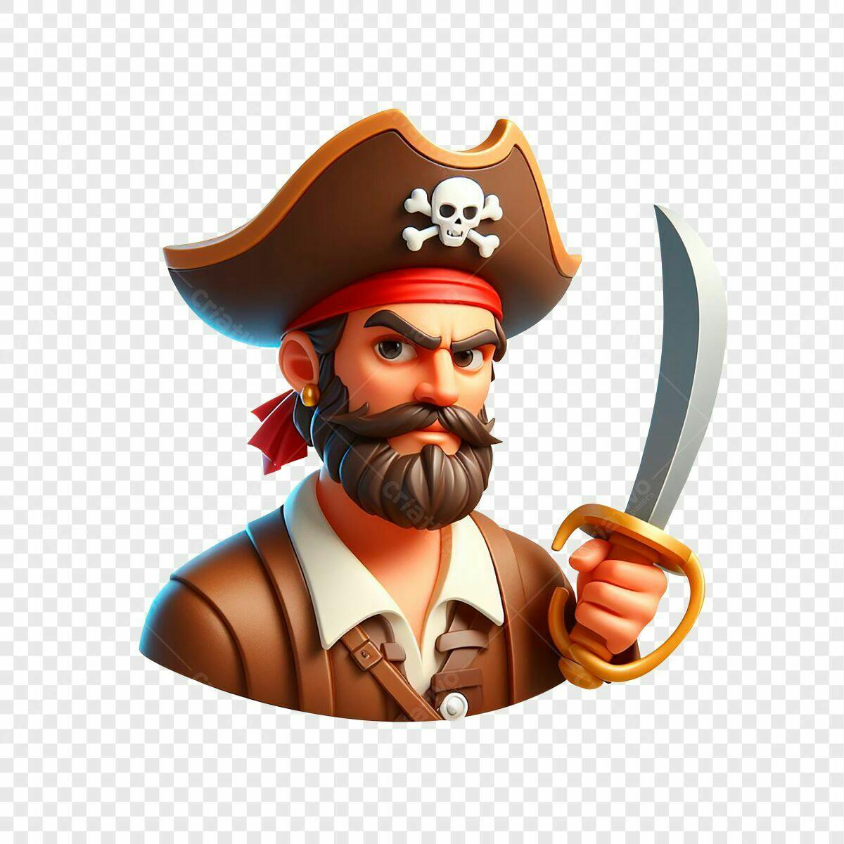 Avatar Pirata 3D PSD Editável