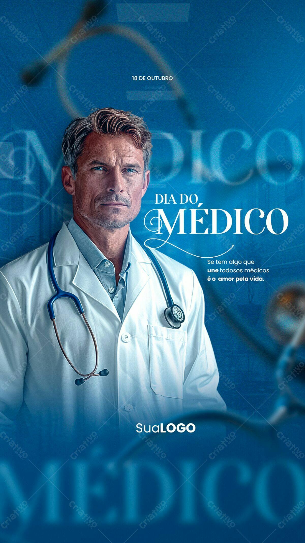 Flyer Dia do Médico PSD Editável