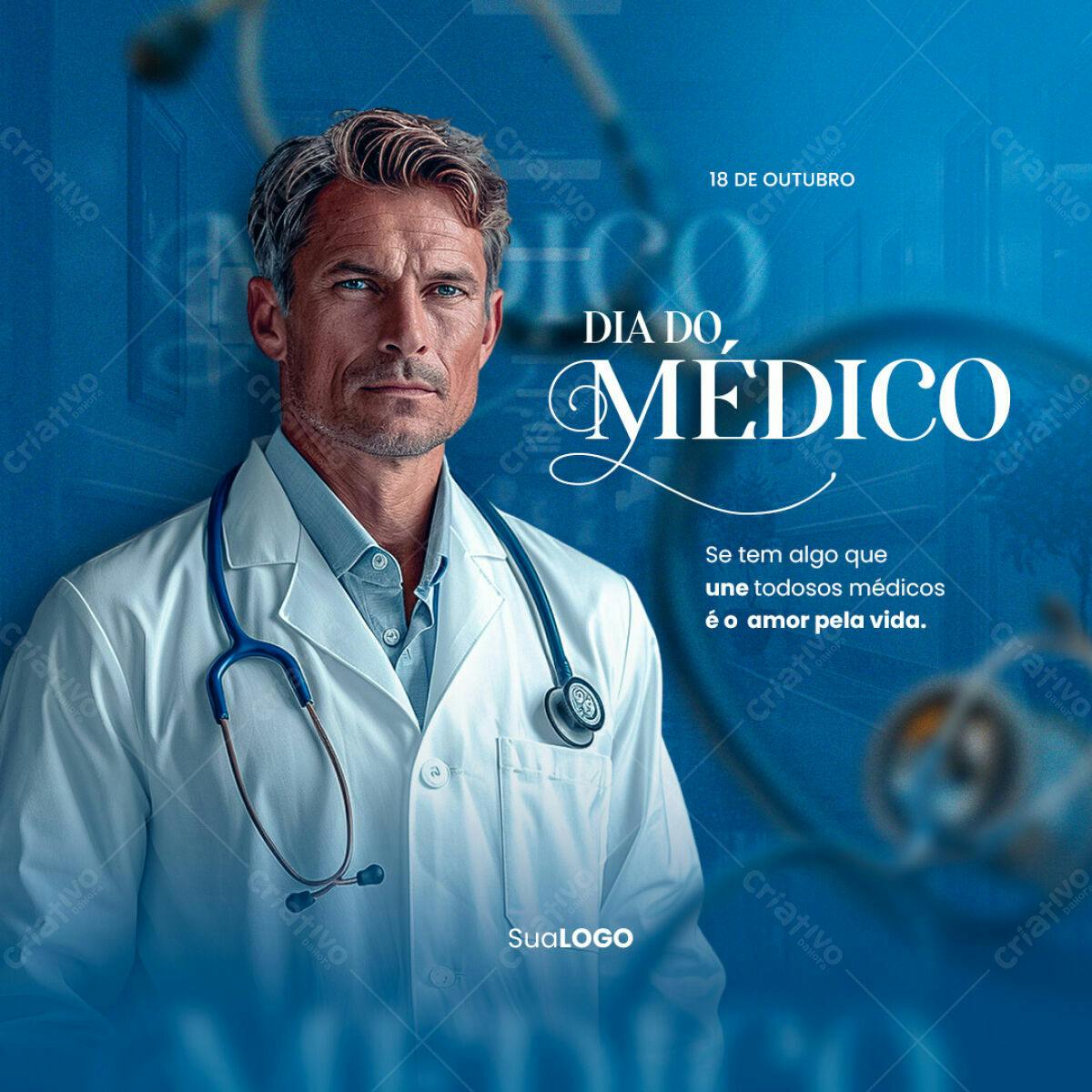 Postagem Dia do Médico PSD Editável