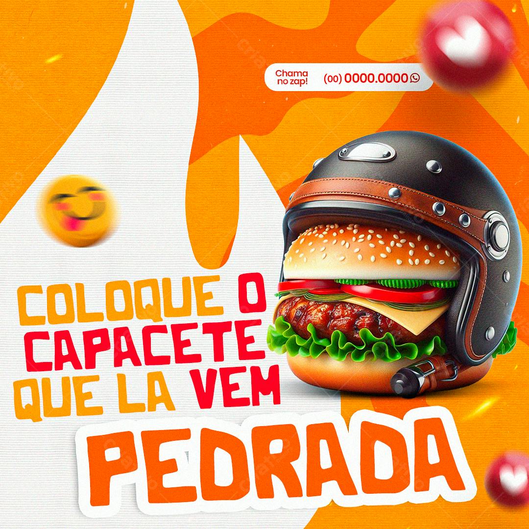 Flyer para Lançamento de Hambúrguer PSD Editável
