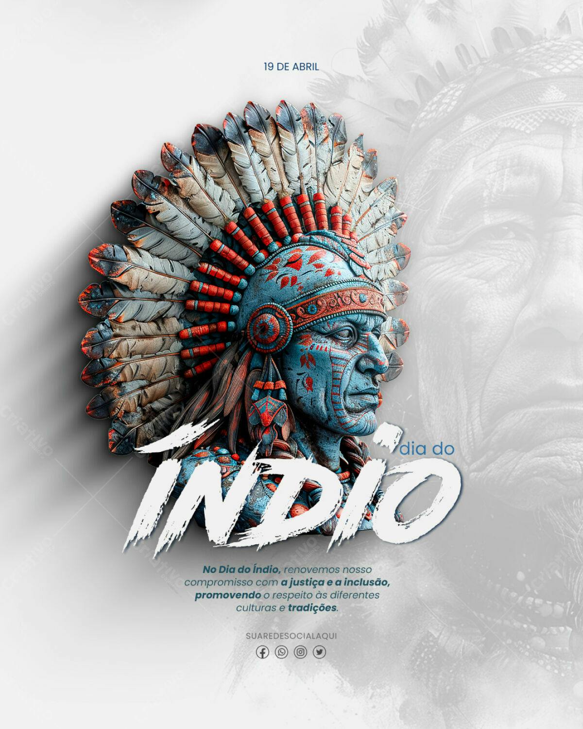 Flyer Dia do Índio PSD Editável