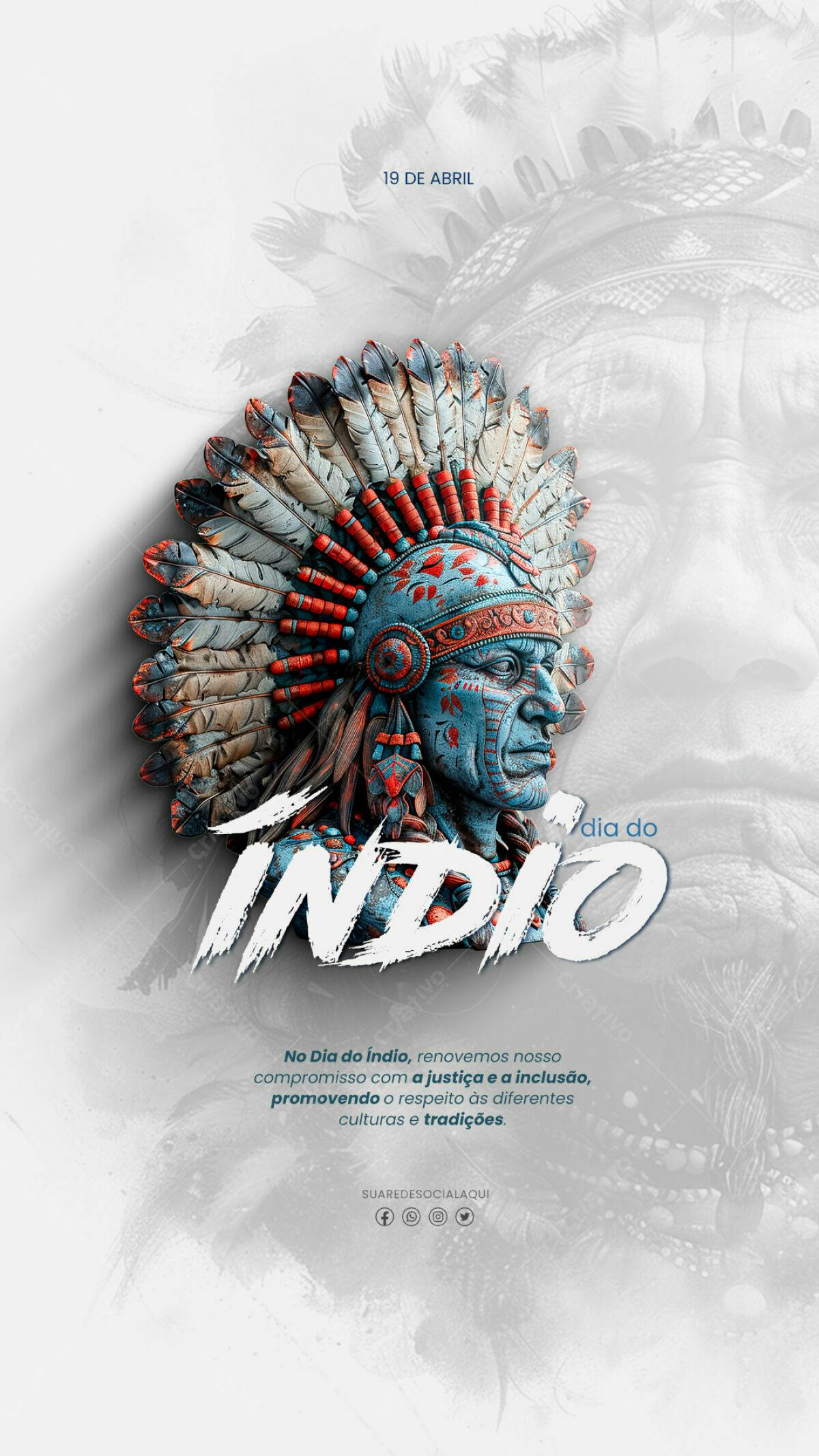 Flyer Dia do Índio PSD Editável