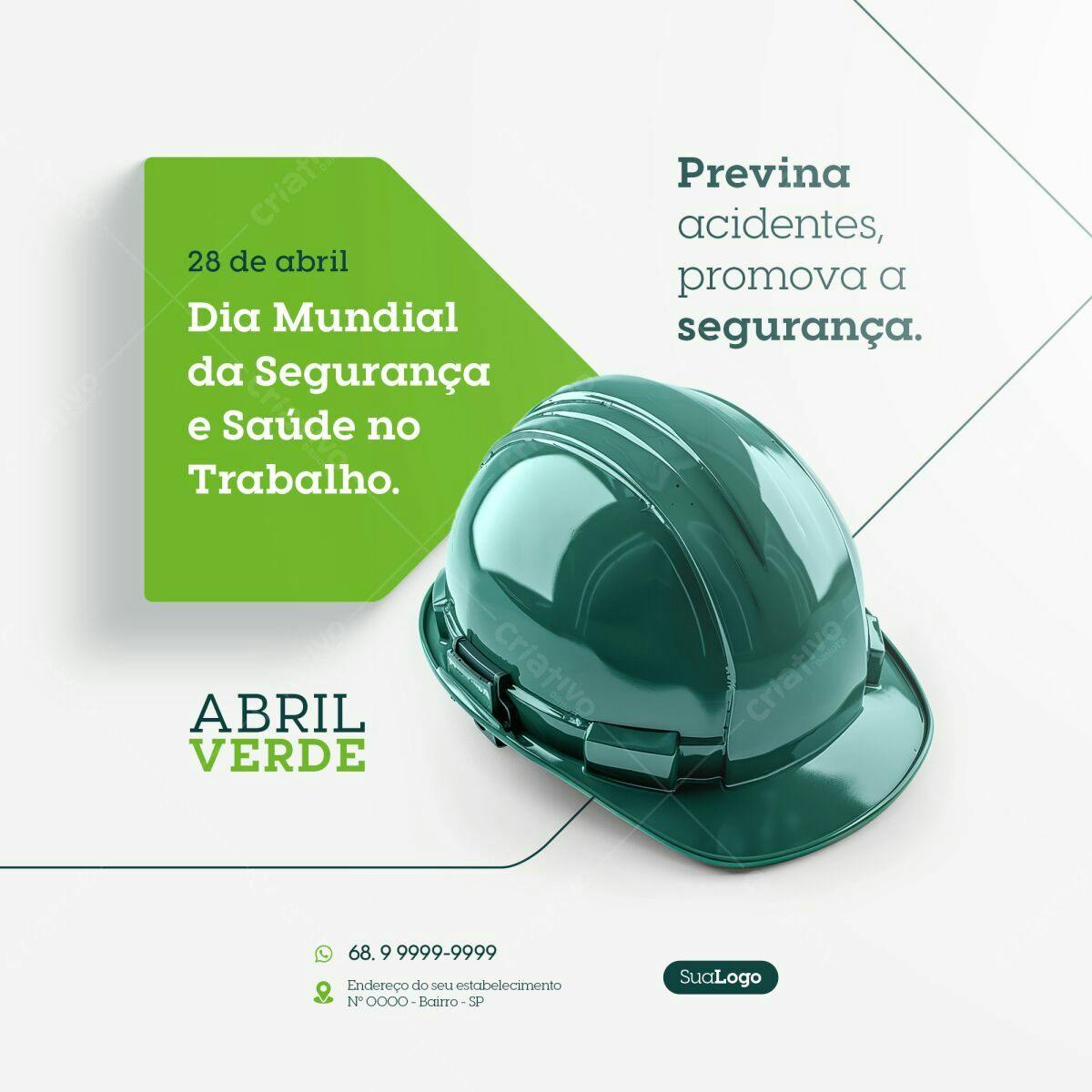 Post para Dia Mundial da Segurança e Saúde no Trabalho PSD Editável