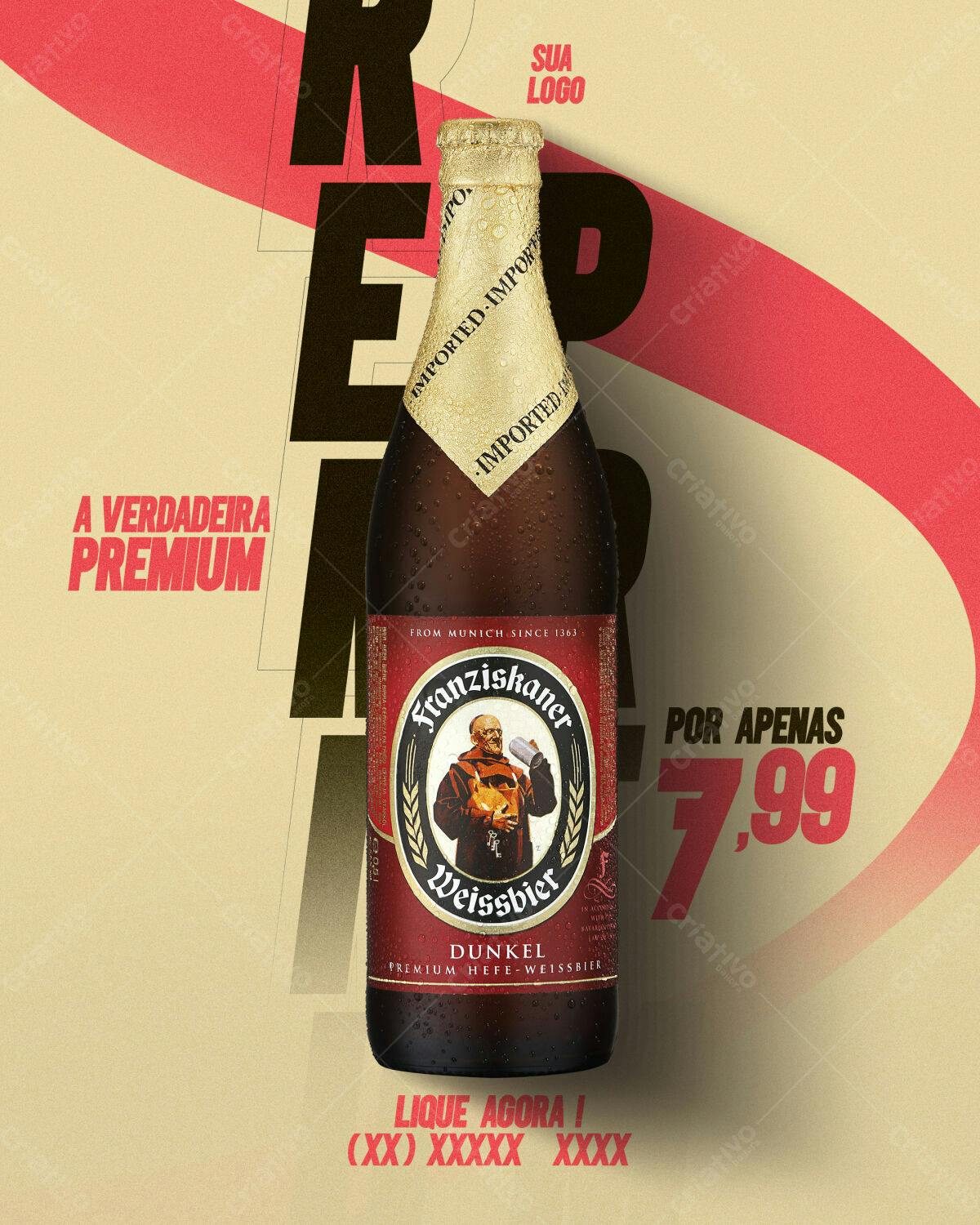 Flyer Cerveja Premium PSD Editável