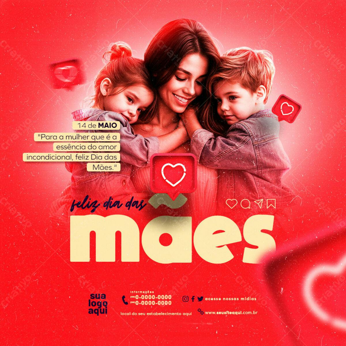 Postagem Dia das Mães PSD Editável