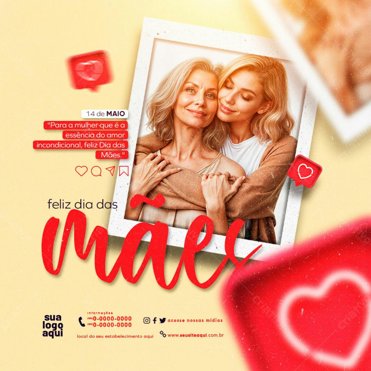 Postagem Dia das Mães PSD Editável