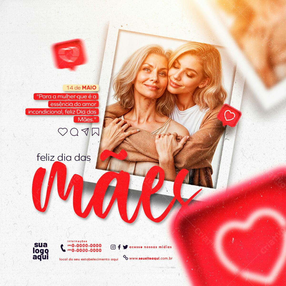 Postagem Dia das Mães PSD Editável