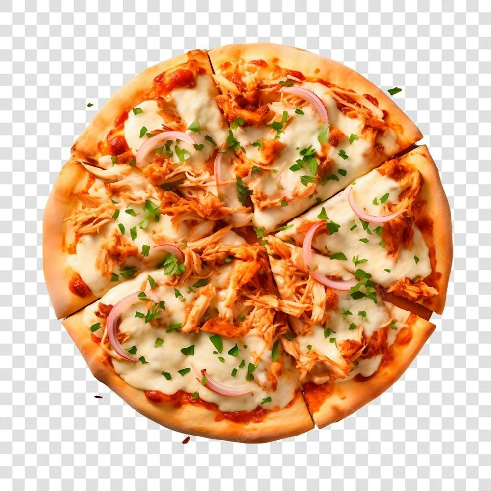 Pizza De Frango Com Requeijão Vista De Cima PNG