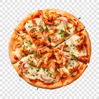 Pizza de frango com requeijão vista de cima png