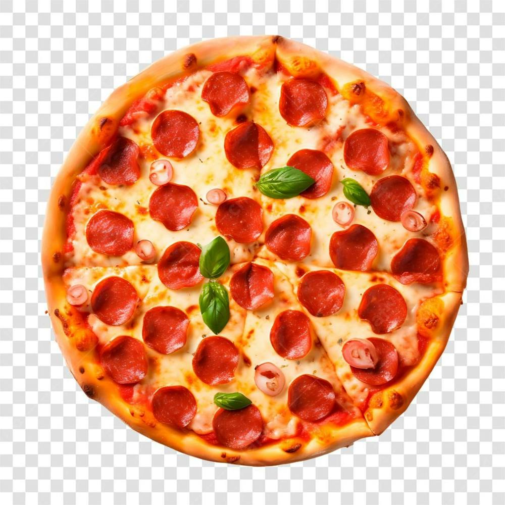 Pizza De Pepperoni Vista De Cima Fundo Transparente, PNG