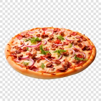 Pizza de carne com queijo e cebola roxa, png