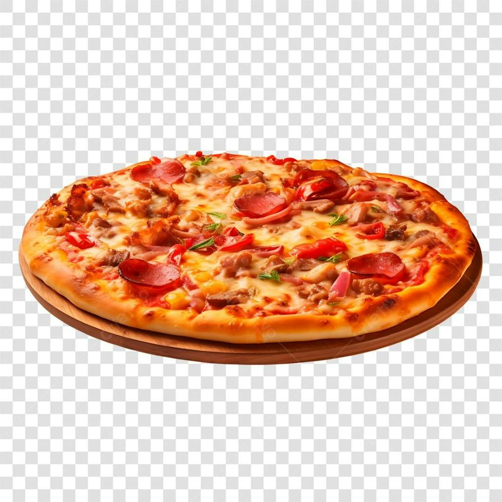 Pizza De Carne Com Queijo E Pepperoni Em Fundo Transparente, PNG