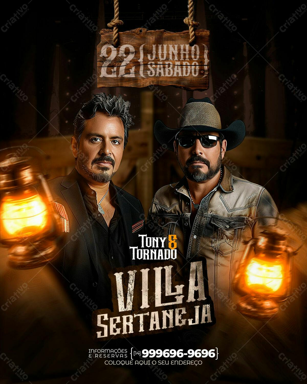 Flyer Show Sertanejo Tony & Tornado PSD Editável
