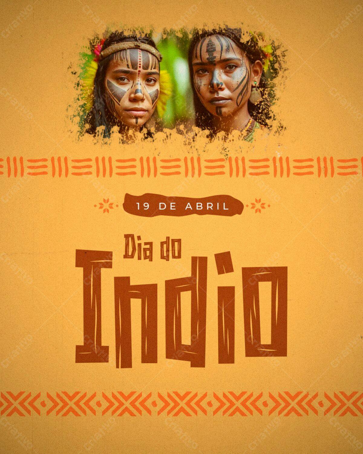 Flyer Dia do Índio PSD Editável